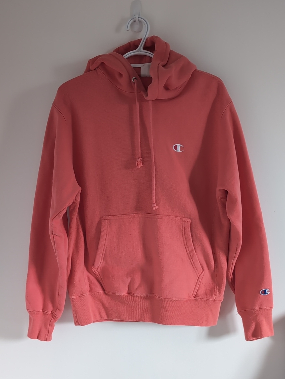 Champion Coral Hoodie with Small Chest Logo
